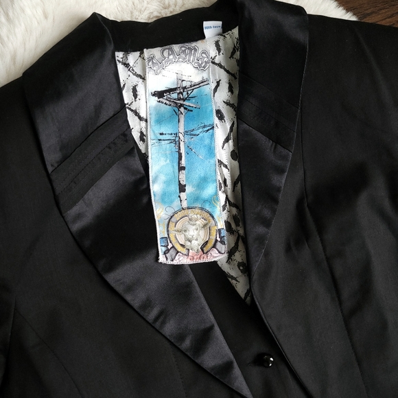 L.A.M.B Wool Tailcoat Chain Blazer Jacket - Picture 2 of 6